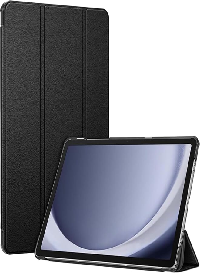NESLIN Slim Case Compatible with Samsung Galaxy Tab A9 Plus 11" 2023, Ultra Thin Lightweight Hard Back Shell Protective Case, Tri-Fold Stand Cover with Auto Wake/Sleep for Galaxy Tab A9+ (Black)